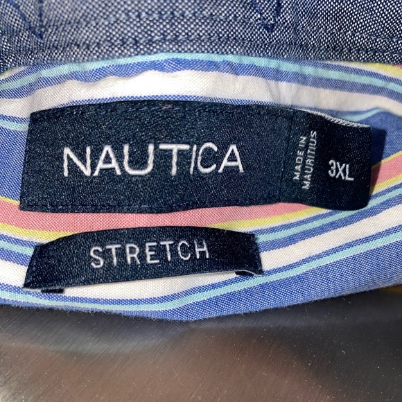 Nautica Short Sleeve Shirt in Vertical Stripe - Picture 9 of 14